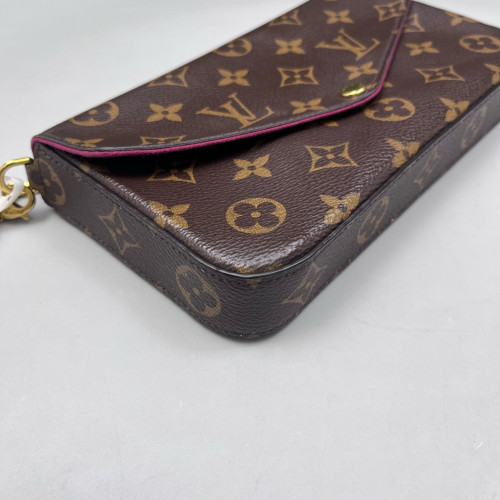 Louis Vuitton Pochette Felicie Chain Wallet Monogram Brown Louis Vuitton Pochette Felicie Chain Wallet Monogram Brown