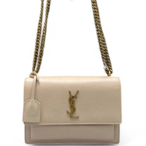 Yves Saint Laurent Medium Sunset Calfskin Natural Tan