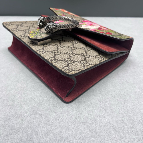 Gucci Flora Mini Dionysus GG Supreme Monogram Beige Pink Red