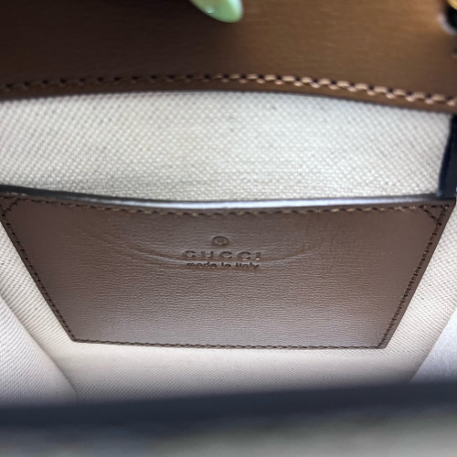 Gucci Mini Interlocking G Tote GG Supreme Monogram Calfskin Beige Brown