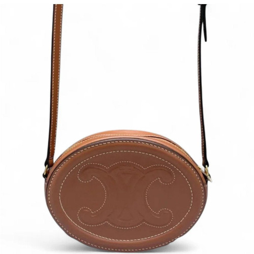 Celine Triomphe Oval Crossbody Bag Smooth Calfskin Tan