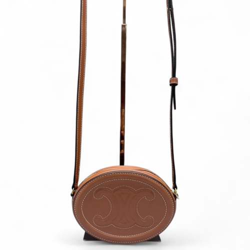 Celine Triomphe Oval Crossbody Bag Smooth Calfskin Tan