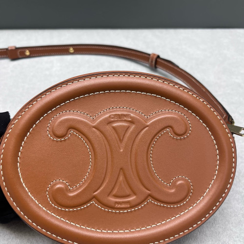 Celine Triomphe Oval Crossbody Bag Smooth Calfskin Tan
