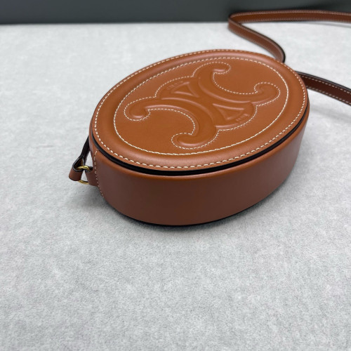 Celine Triomphe Oval Crossbody Bag Smooth Calfskin Tan