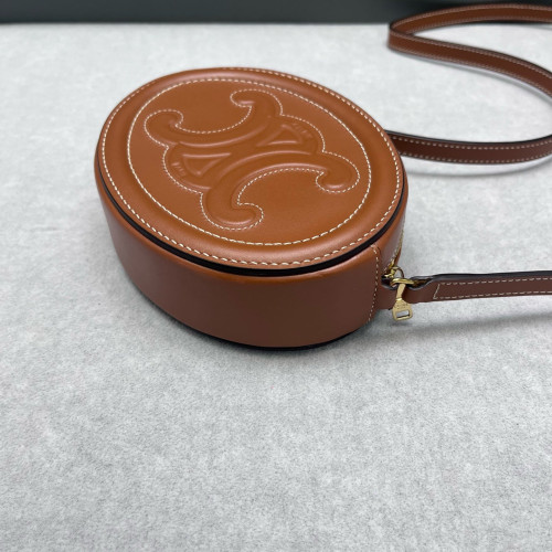 Celine Triomphe Oval Crossbody Bag Smooth Calfskin Tan