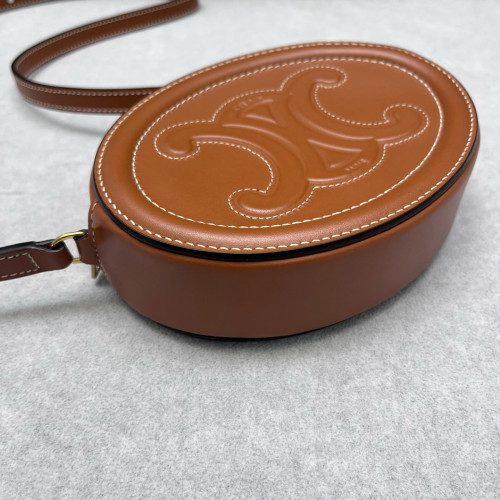 Celine Triomphe Oval Crossbody Bag Smooth Calfskin Tan