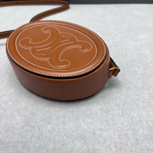 Celine Triomphe Oval Crossbody Bag Smooth Calfskin Tan