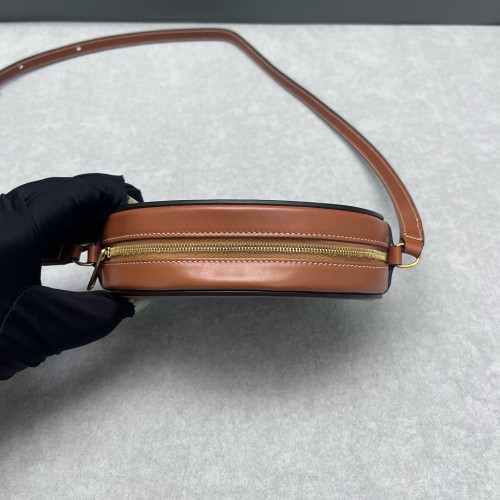 Celine Triomphe Oval Crossbody Bag Smooth Calfskin Tan