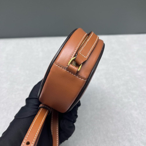 Celine Triomphe Oval Crossbody Bag Smooth Calfskin Tan