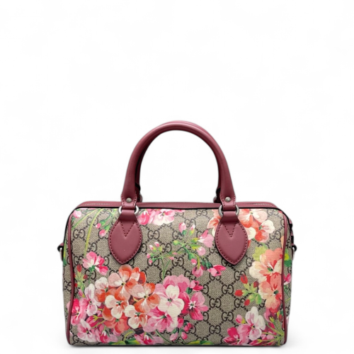 Gucci Flora Boston Bag Calfskin Red Pink Green