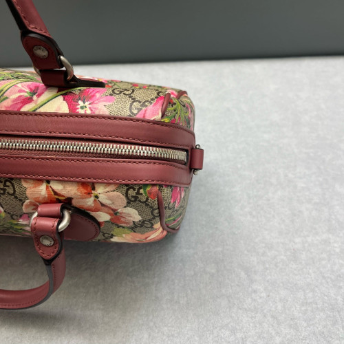 Gucci Flora Boston Bag Calfskin Red Pink Green