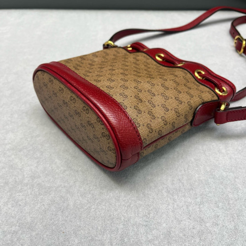 Gucci X Doraemon Print Bucket Canvas Brown Red