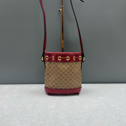 Gucci X Doraemon Print Bucket Canvas Brown Red