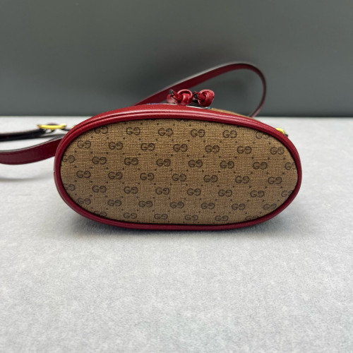 Gucci X Doraemon Print Bucket Canvas Brown Red
