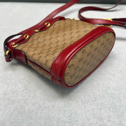 Gucci X Doraemon Print Bucket Canvas Brown Red