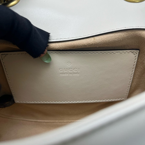 Gucci GG Marmont Chain Flap Mini Bag Calfskin White
