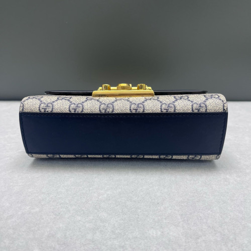 Gucci Small Padlock Shoulder Bag Canvas GG Supreme Monogram Blue Beige Red Gucci Small Padlock Shoulder Bag Canvas GG Supreme Monogram Blue Beige Red