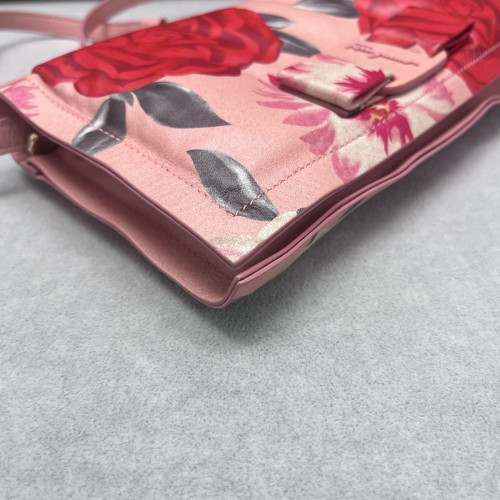 Salvatore Ferragamo Vara Bow Crossbody Bag Soft Calfskin Pink Red Beige