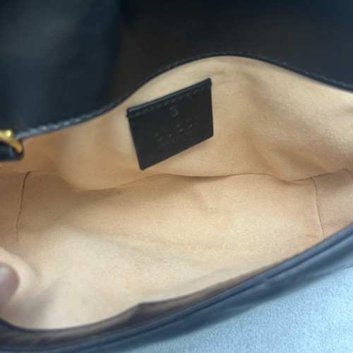 Gucci Matelasse Super Mini GG Marmont Calfskin Black
