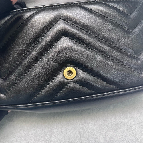 Gucci Matelasse Super Mini GG Marmont Calfskin Black