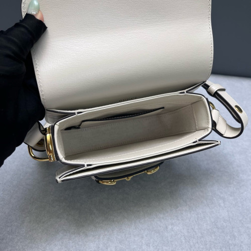 Gucci Mini Horsebit 1955 Calfskin White