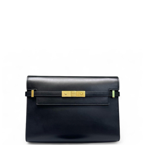 Yves Saint Laurent Medium Manhattan Shoulder Bag Smooth Calfskin Black