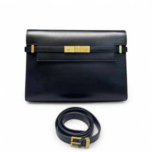 Yves Saint Laurent Medium Manhattan Shoulder Bag Smooth Calfskin Black