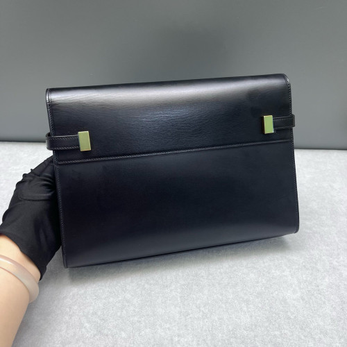 Yves Saint Laurent Medium Manhattan Shoulder Bag Smooth Calfskin Black