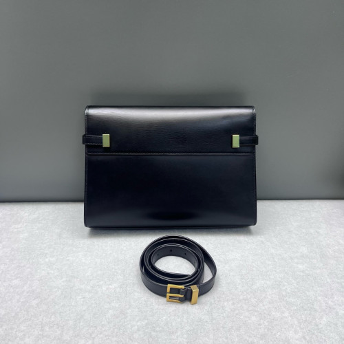 Yves Saint Laurent Medium Manhattan Shoulder Bag Smooth Calfskin Black