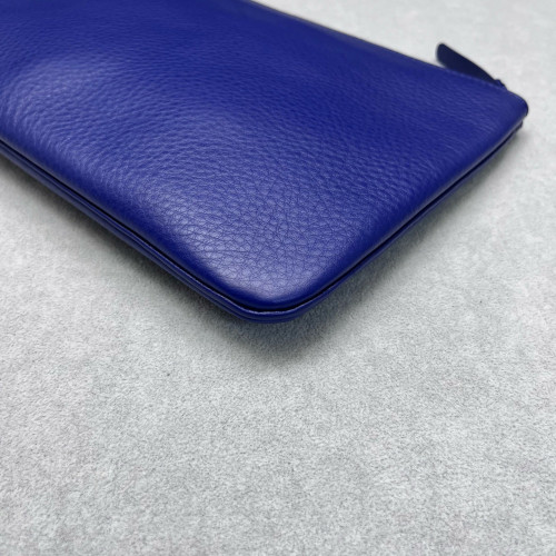 Balenciaga Clutch Grained Calfskin Blue