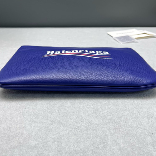 Balenciaga Clutch Grained Calfskin Blue