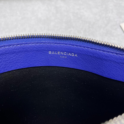 Balenciaga Clutch Grained Calfskin Blue