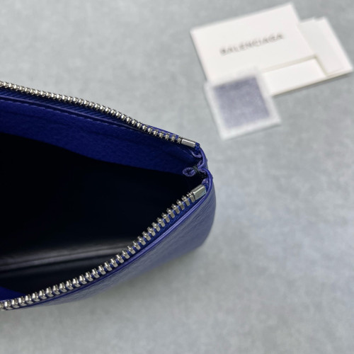 Balenciaga Clutch Grained Calfskin Blue