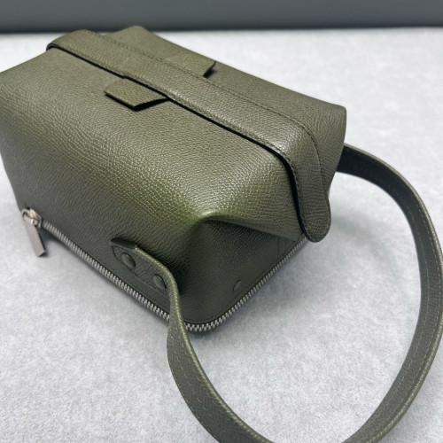 Valextra Box Bag Calfskin Green