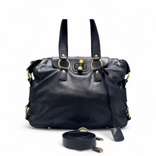 Yves Saint Laurent Two-Way Bag Calfskin Black