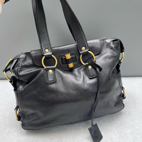 Yves Saint Laurent Two-Way Bag Calfskin Black