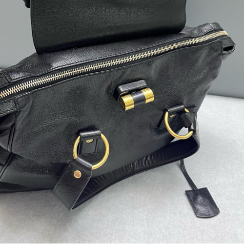 Yves Saint Laurent Two-Way Bag Calfskin Black