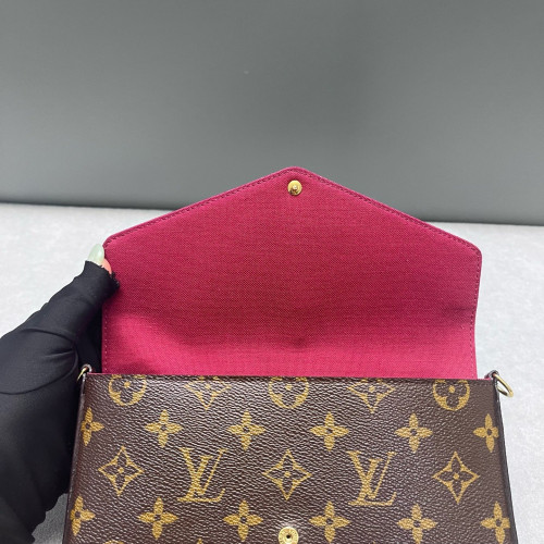 Louis Vuitton Pochette Felicie Chain Wallet Monogram Brown