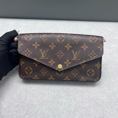 Louis Vuitton Pochette Felicie Chain Wallet Monogram Brown