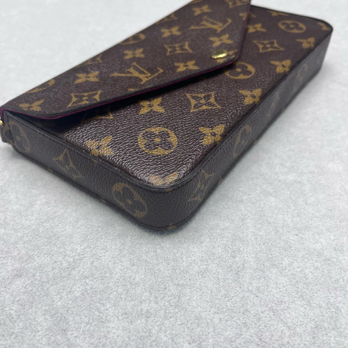 Louis Vuitton Pochette Felicie Chain Wallet Monogram Brown