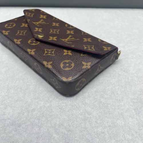 Louis Vuitton Pochette Felicie Chain Wallet Monogram Brown
