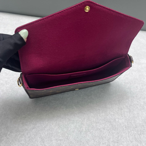 Louis Vuitton Pochette Felicie Chain Wallet Monogram Brown