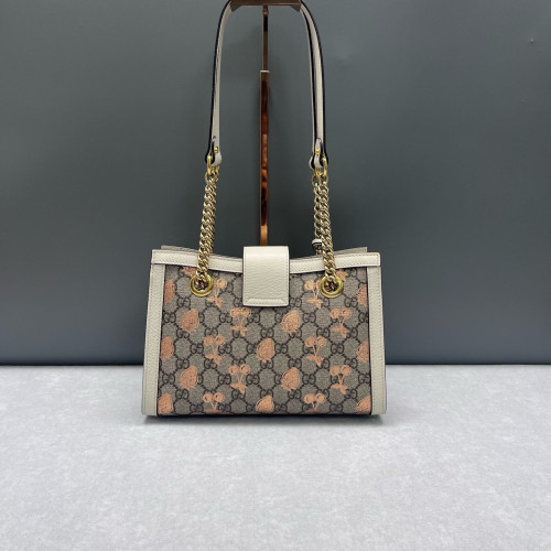 Gucci Small Padlock Tote GG Supreme Monogram Beige White Pink Gucci Small Padlock Tote GG Supreme Monogram Beige White Pink