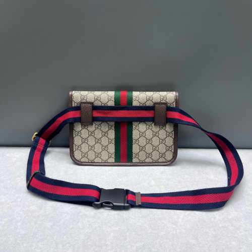 Gucci Web Shoulder Bag GG Supreme Monogram Beige Brown Blue
