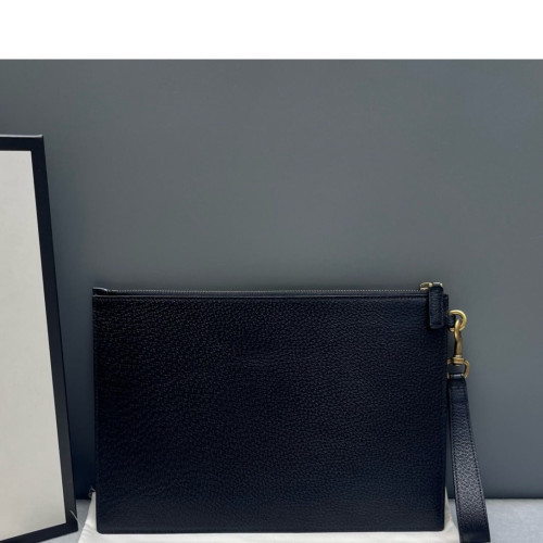 Gucci Clutch Grained Calfskin Black