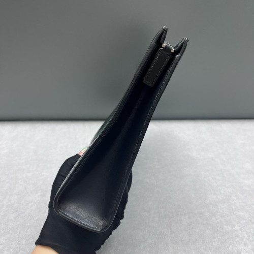 Gucci Web Clutch Guccissima Black Green Red