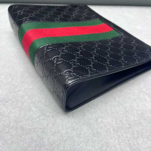 Gucci Web Clutch Guccissima Black Green Red