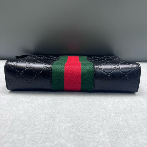 Gucci Web Clutch Guccissima Black Green Red