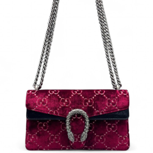 Gucci Crystal Small Dionysus Velvet Red Black