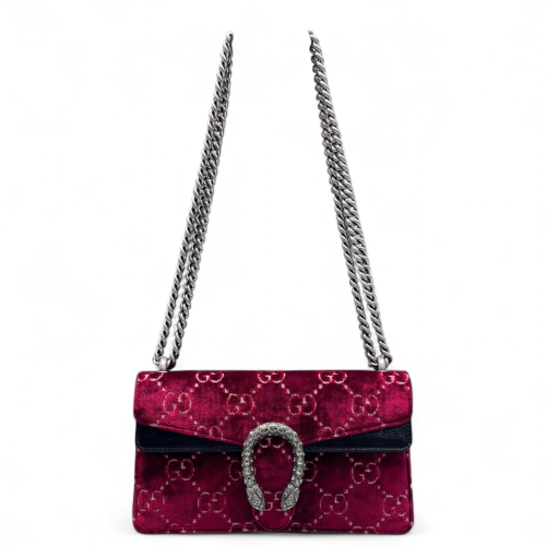 Gucci Crystal Small Dionysus Velvet Red Black